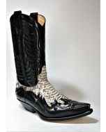 3241 Sendra Cowboystiefel Flor. Negro Python Natural