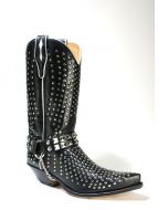 5421 Cowboystiefel Sendra schwarz mit Nieten
