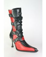 9374 New Rock Stiefel Black Red