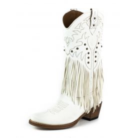 2475 Mayura Fransenstiefel Blanco Bohostyle