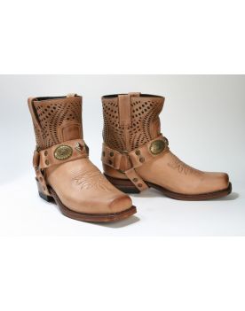 12407 Sendra Bikerboots Nobuck Peach Brash 