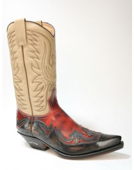 3241 Sendra Cowboystiefel Denver Canela Flora Naranja