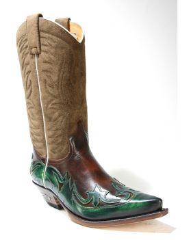  3241 Sendra Cowboystiefel Denver Verde Hurricane Tabac