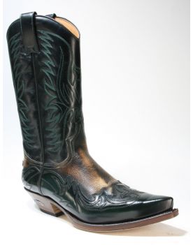  3241 Sendra Cowboystiefel Flora Verde Botella Denver Canela dark