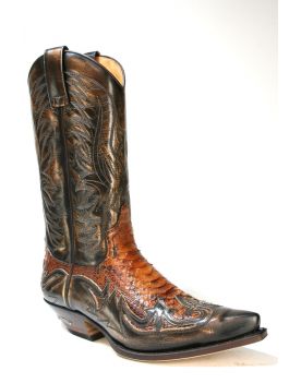 3241 Sendra Cowboystiefel Denver Canela Python Barr Savoy