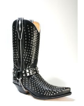 5421 Cowboystiefel Sendra schwarz mit Nieten