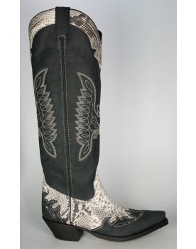 10146 Sancho Hochschaftstiefel Negro Python
