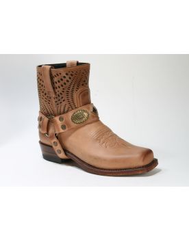 12407 Sendra Bikerboots Nobuck Peach Brash 
