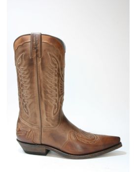 5119 Sancho Abarca Cowboystiefel Taupe Ecotan