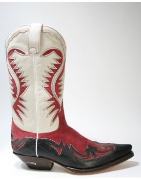 6480 Sendra Cowboystiefel Barbados Negro Chap Bianco