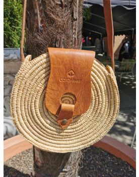 Korbtasche mit Leder von Cotonway