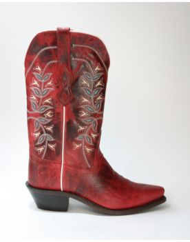 LF 1671 E Old West Cowboyboots Red Crackle