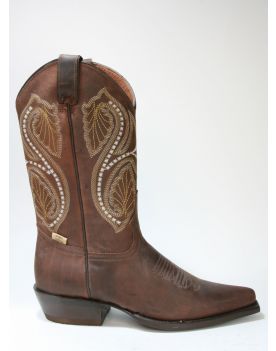 WB-04 Stars and Stripes Cowboystiefel Brown