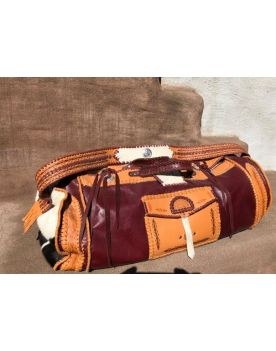 Ledertasche Weekender Ethno Braun Handmade